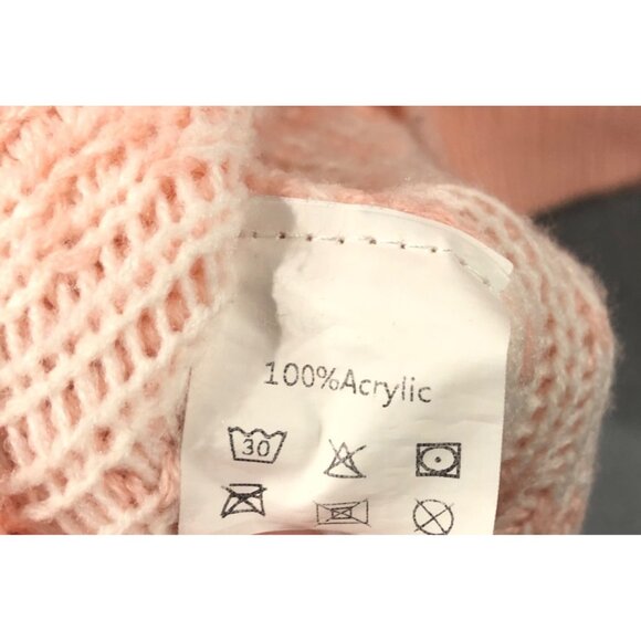 Christmas Sweater Size S Pink Cat Lady Black Snowflakes Cute Fun Oversized READ - Picture 7 of 8